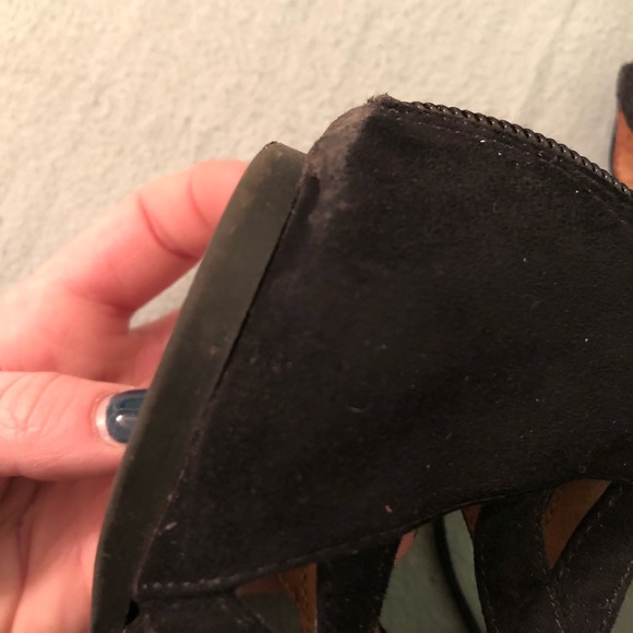 Black Lace up Flats - Picture 3 of 4